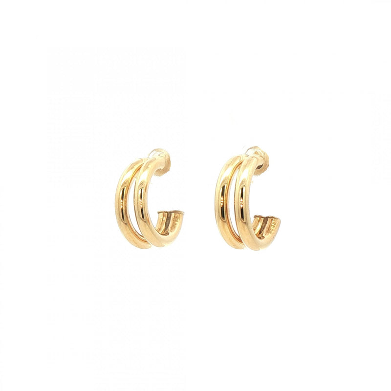 Double Hoop Style Earrings in 9ct Yellow Gold