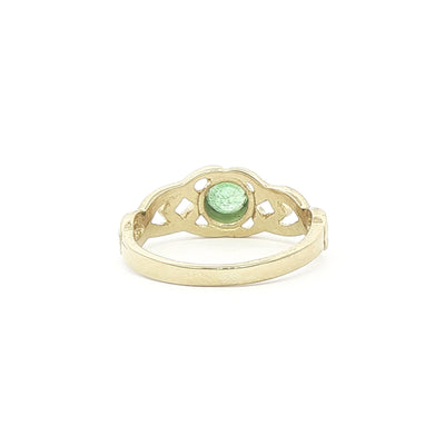 Emerald Set Rub Over Celtic Ring Weighing 1.8 Grams in 10ct Yellow Gold