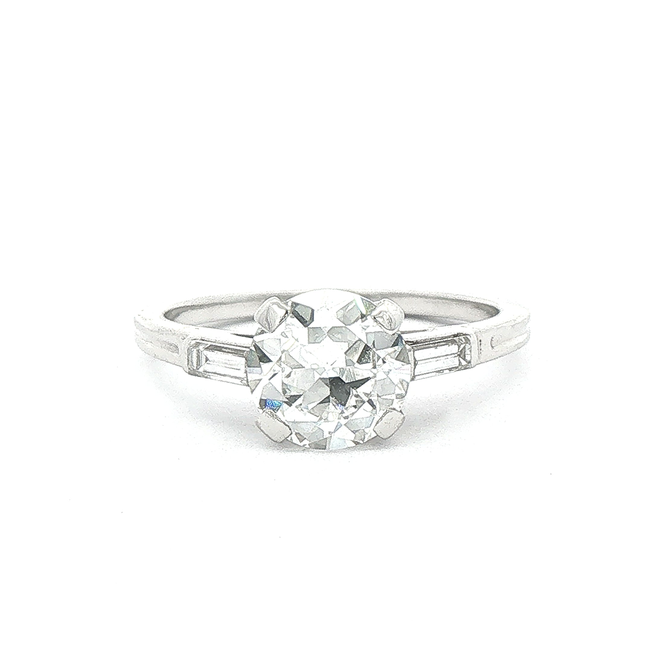 1.44ct Vintage Tiffany Solitaire Natural Diamond Engagement Ring Set in Platinum