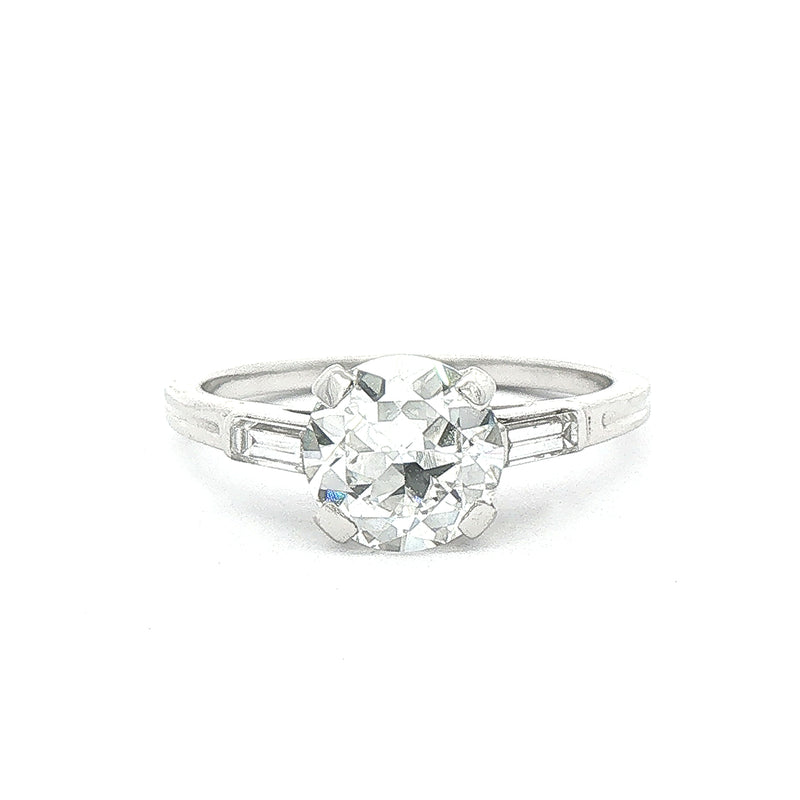 1.44ct Vintage Tiffany Solitaire Natural Diamond Engagement Ring Set in Platinum