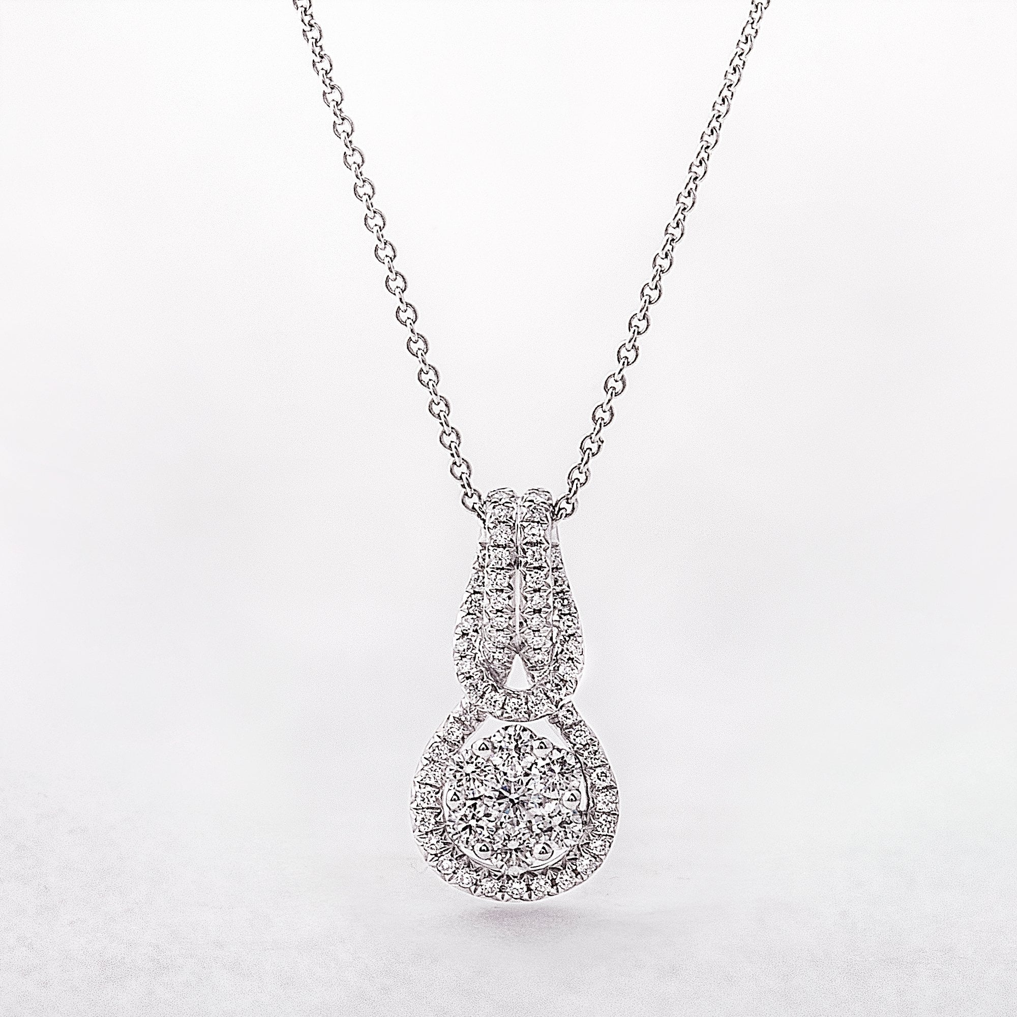 Flower 0.56ct Diamond Cluster Pendant