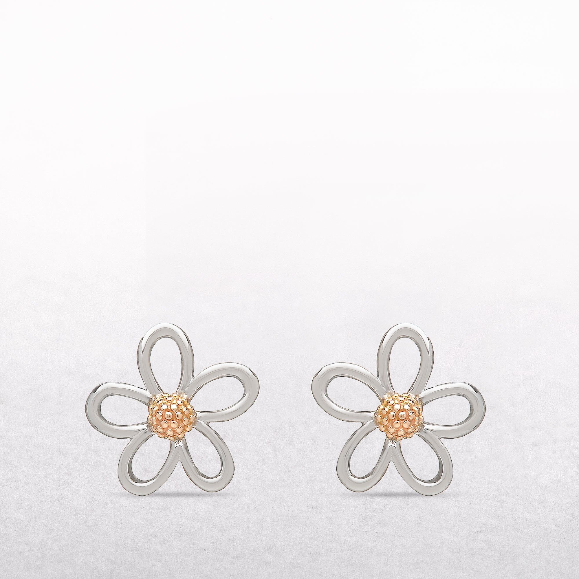 Flower Stud Irish Rose Gold & Sterling Silver House of Lor Earrings