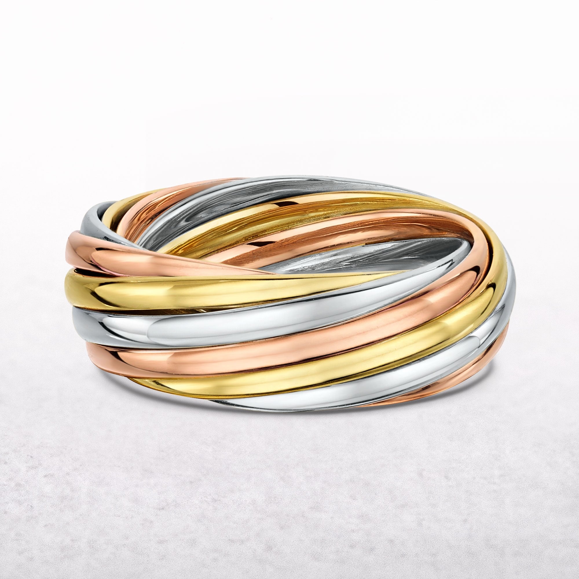 Gents 3 Tone Twist  Wedding Band