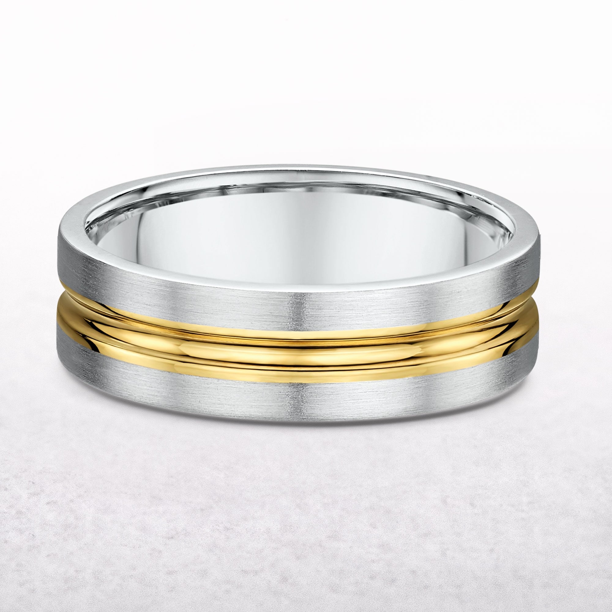 Gents 6mm Fancy Wedding Band in 18ct Gold