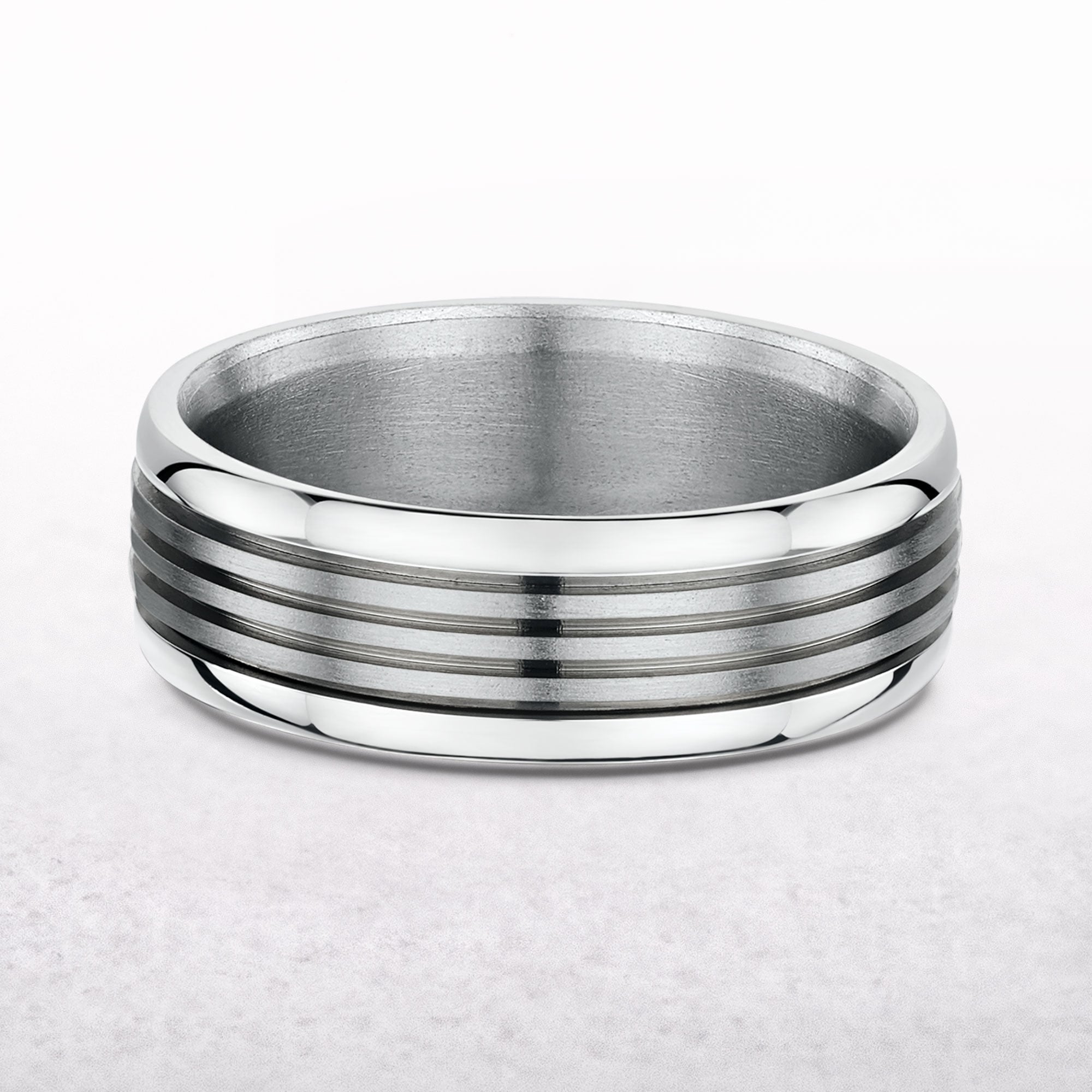 Gents 6mm Titanium Fancy Wedding Band