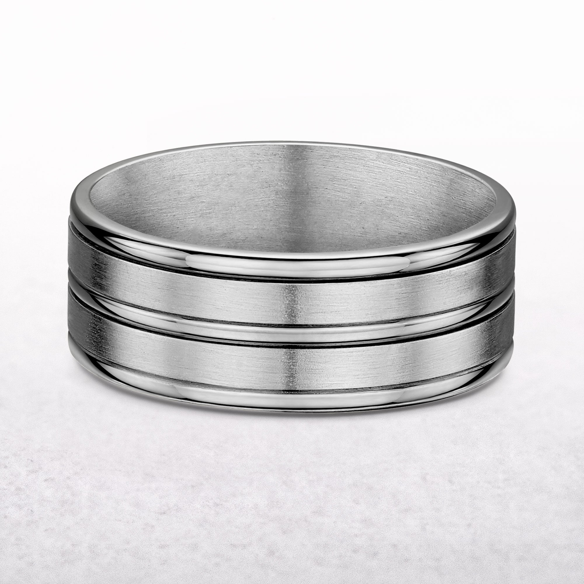 Gents 8mm Five Row Titanium Wedding Band