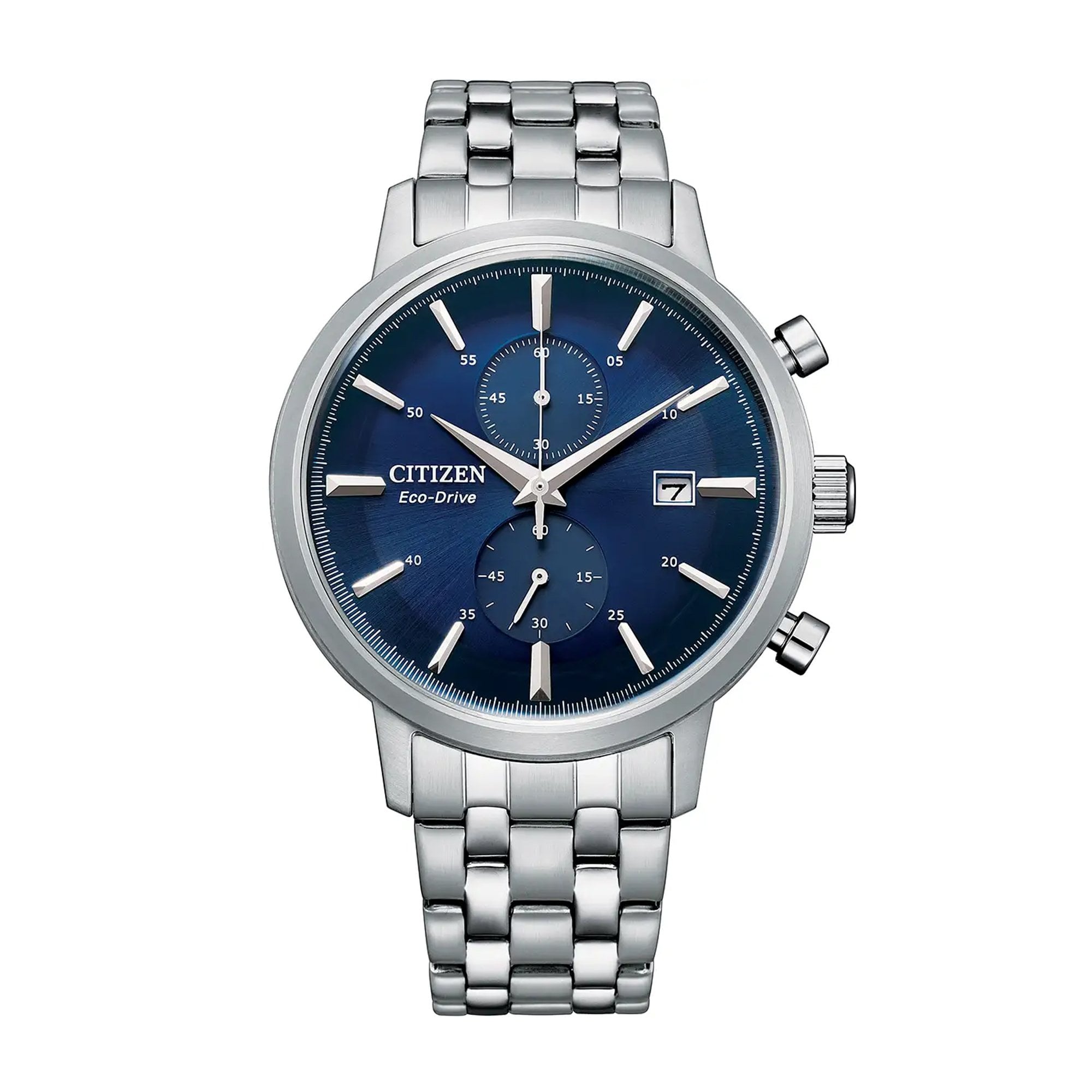 Gents Citizen Eco-Drive Chandler Classic Dress Watch with Navy Dail on Stainless Steel
