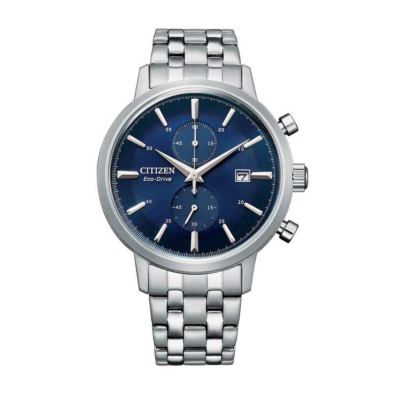 Gents Citizen Eco-Drive Chandler Classic Dress Watch with Navy Dail on Stainless Steel