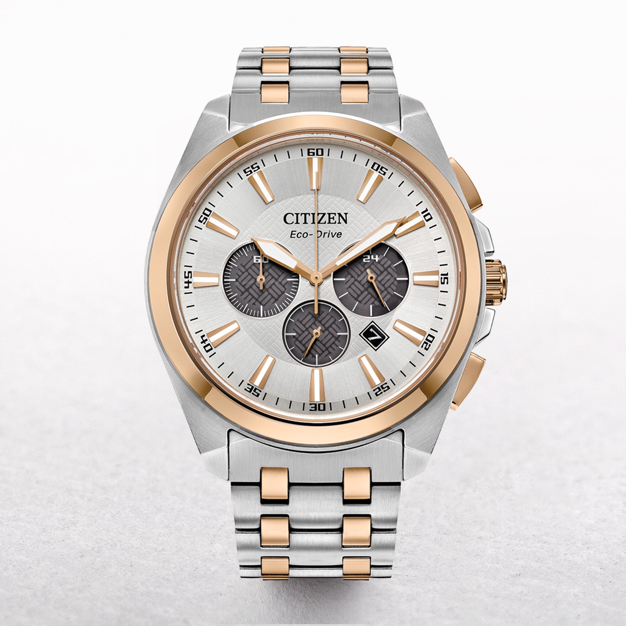 Gents Citizen Eco-Drive Corso Chronograph Two Tone and Silver Dial