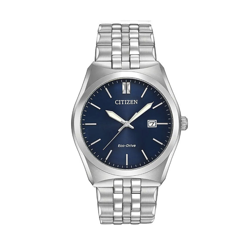 Gents Citizen Eco-Drive Corso Gold Tone Watch With Blue Dial