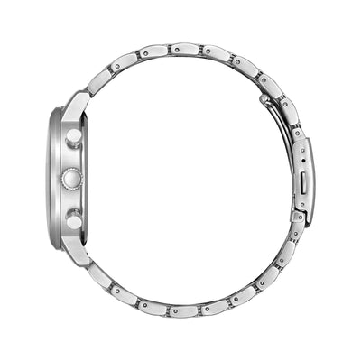 Gents Citizen Eco-Drive Corso Twin Eye Black Dial on Stainless Steel Bracelet