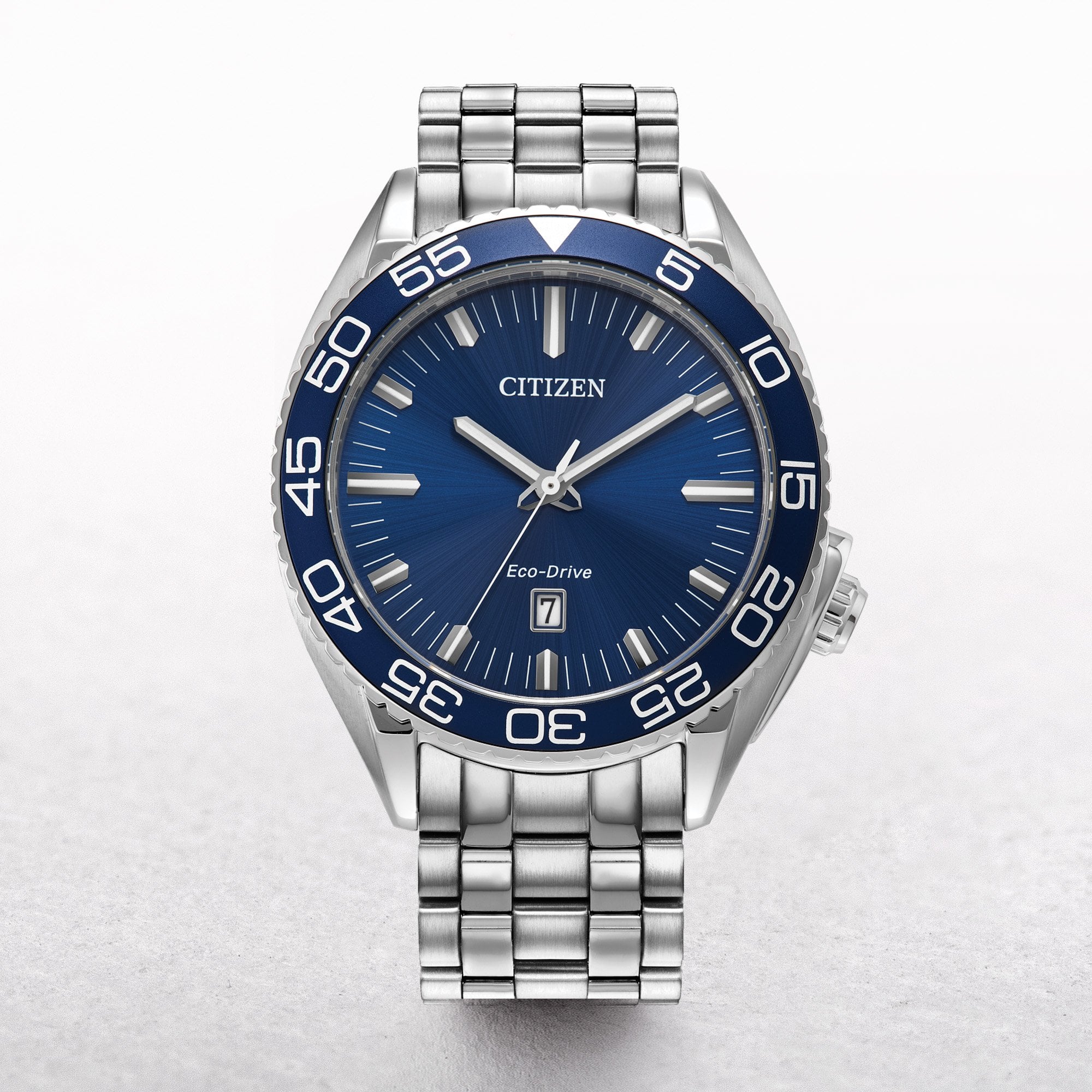 Gents Citizen Eco-Drive Sports With Blue Bezel