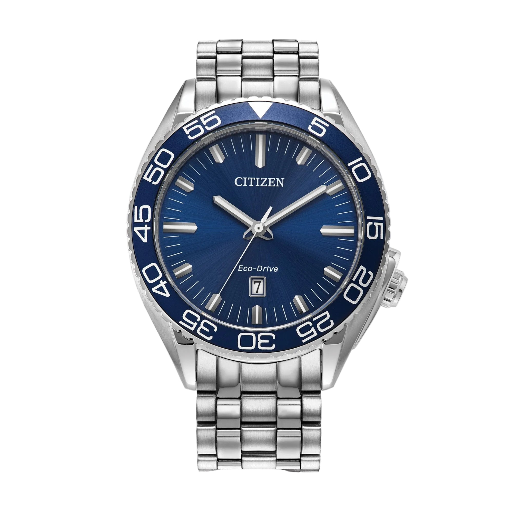 Gents Citizen Eco-Drive Sports With Blue Bezel