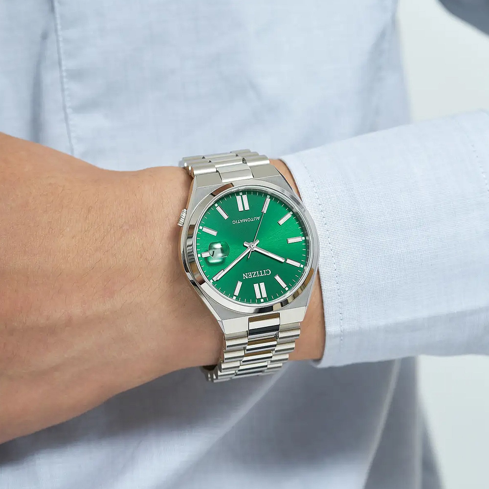 Gents Citizen Tsuyosa Automatic Green Dial on Stainless Steel Bracelet