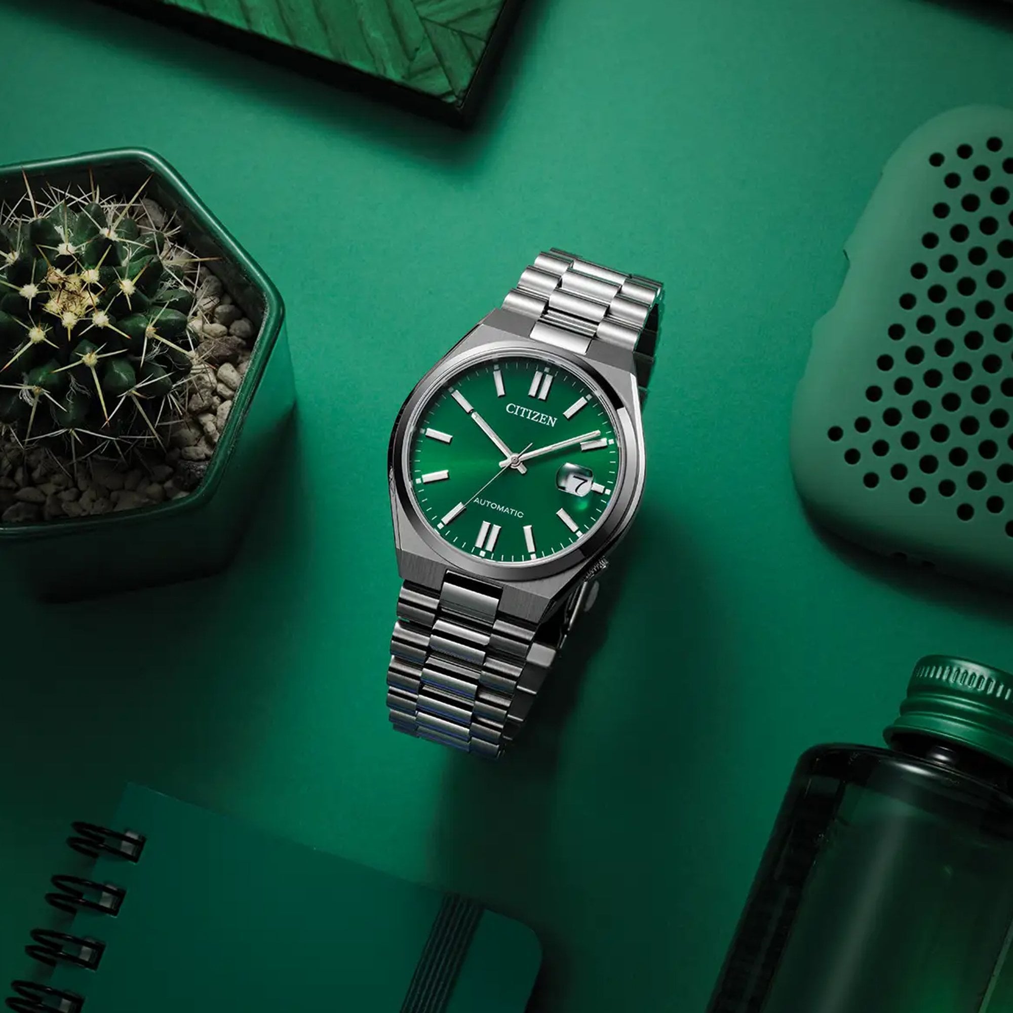 Gents Citizen Tsuyosa Automatic Green Dial on Stainless Steel Bracelet