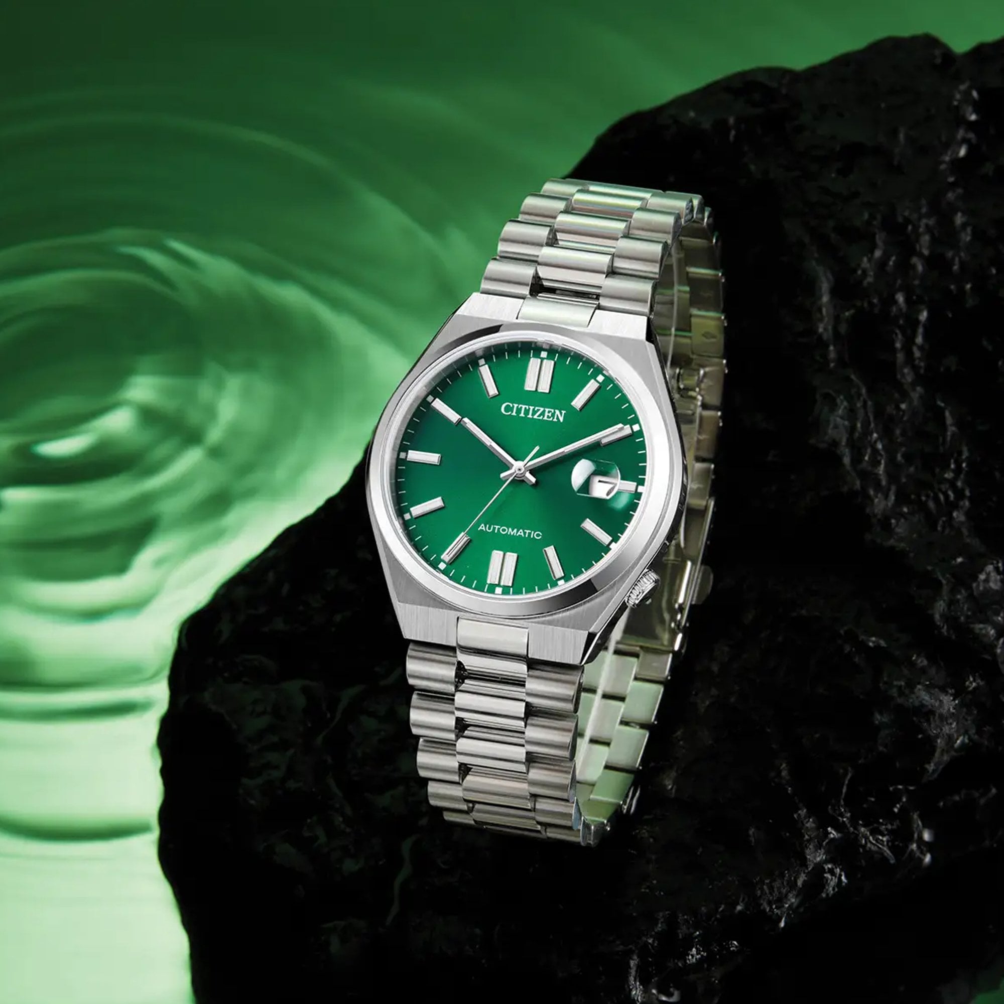 Gents Citizen Tsuyosa Automatic Green Dial on Stainless Steel Bracelet
