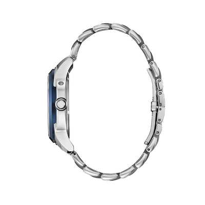 Gents Eco-Drive Calendrier Moonphase Navy Dial Stainless Steel Bracelet