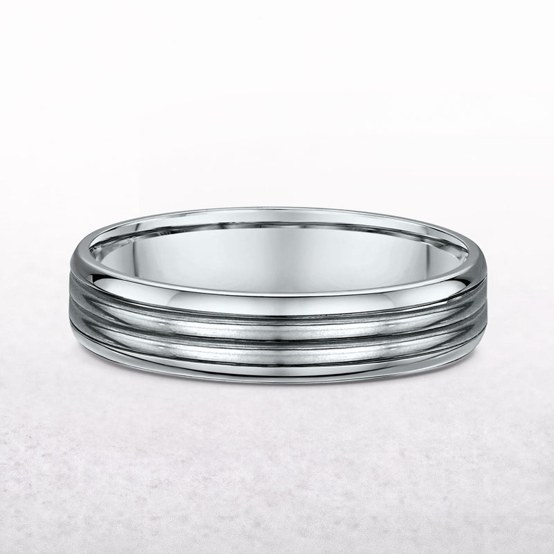 Gents Four Row Platinum Wedding Band