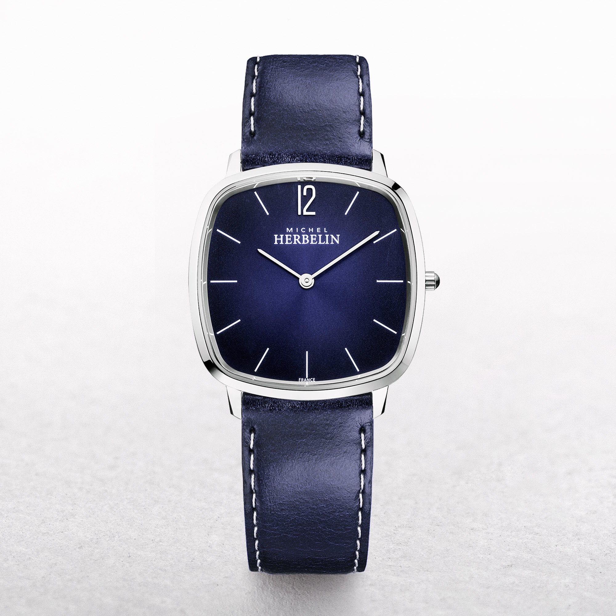Gents Herbelin Blue Dial City Watch with Blue Leather Strap