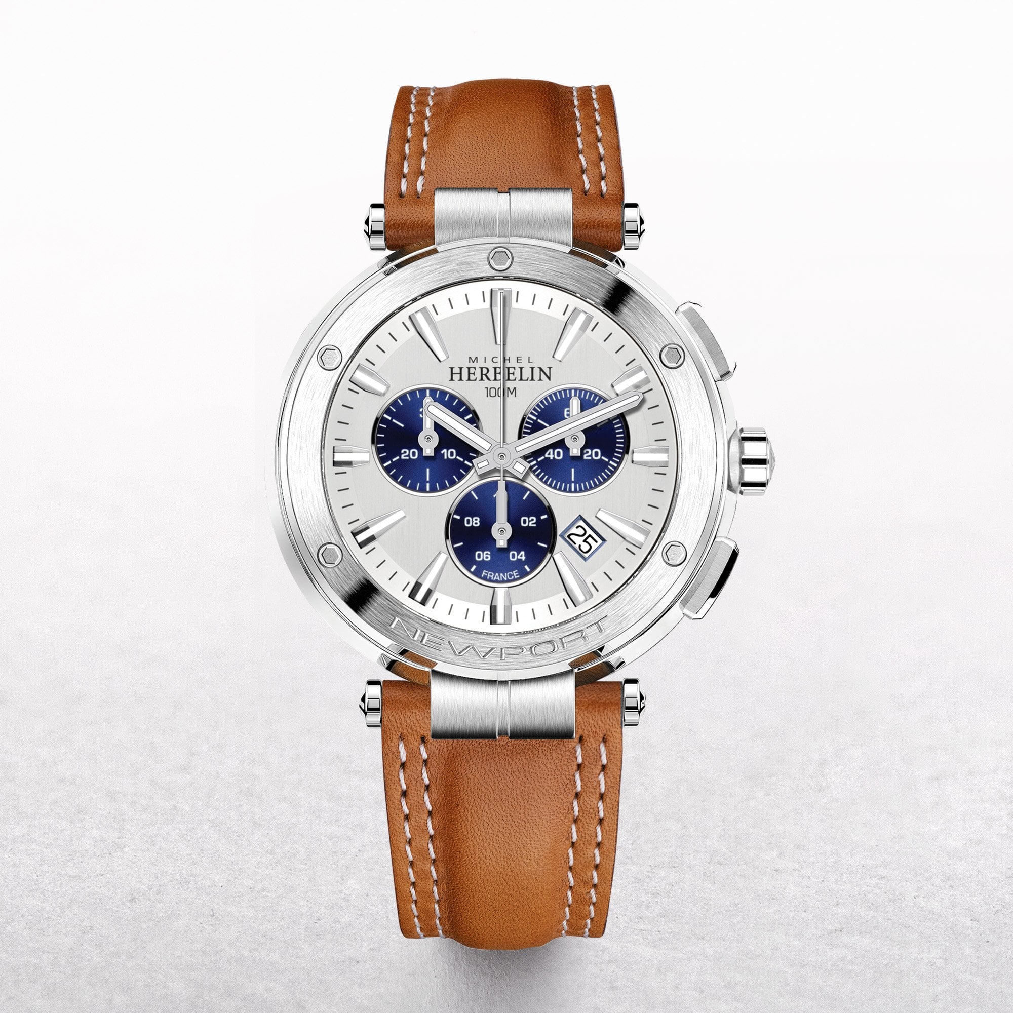 Gents Herbelin Newport Chronograph Watch on Leather Strap