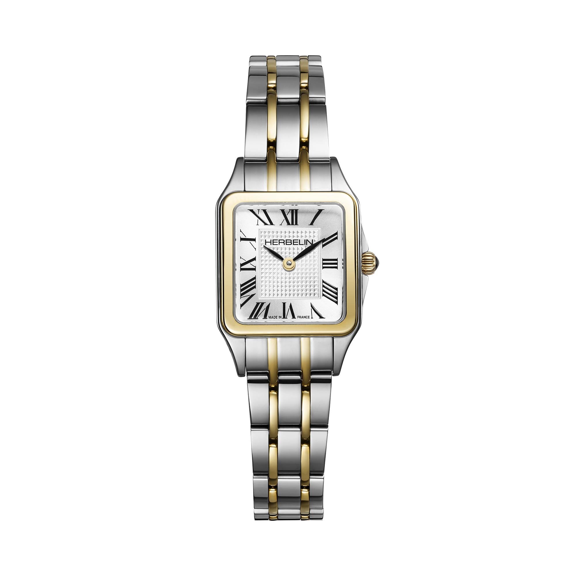Gents Michel Herbelin Stainless Steel Automatic Chronograph Square Khaki Dial & Rubber Strap