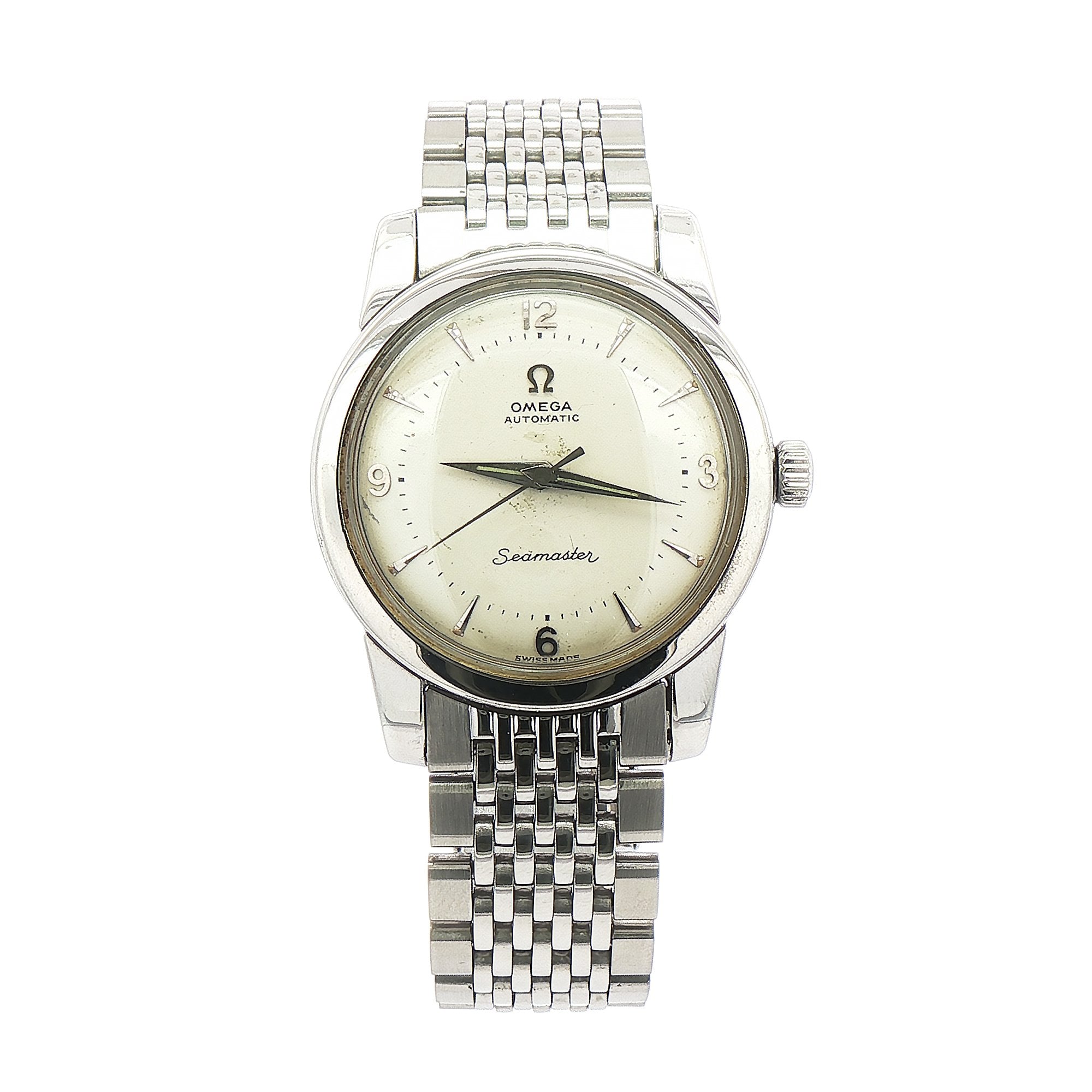 Gents Omega Seamaster Automatic with Whte Dial on Stainless Steel Bracelet