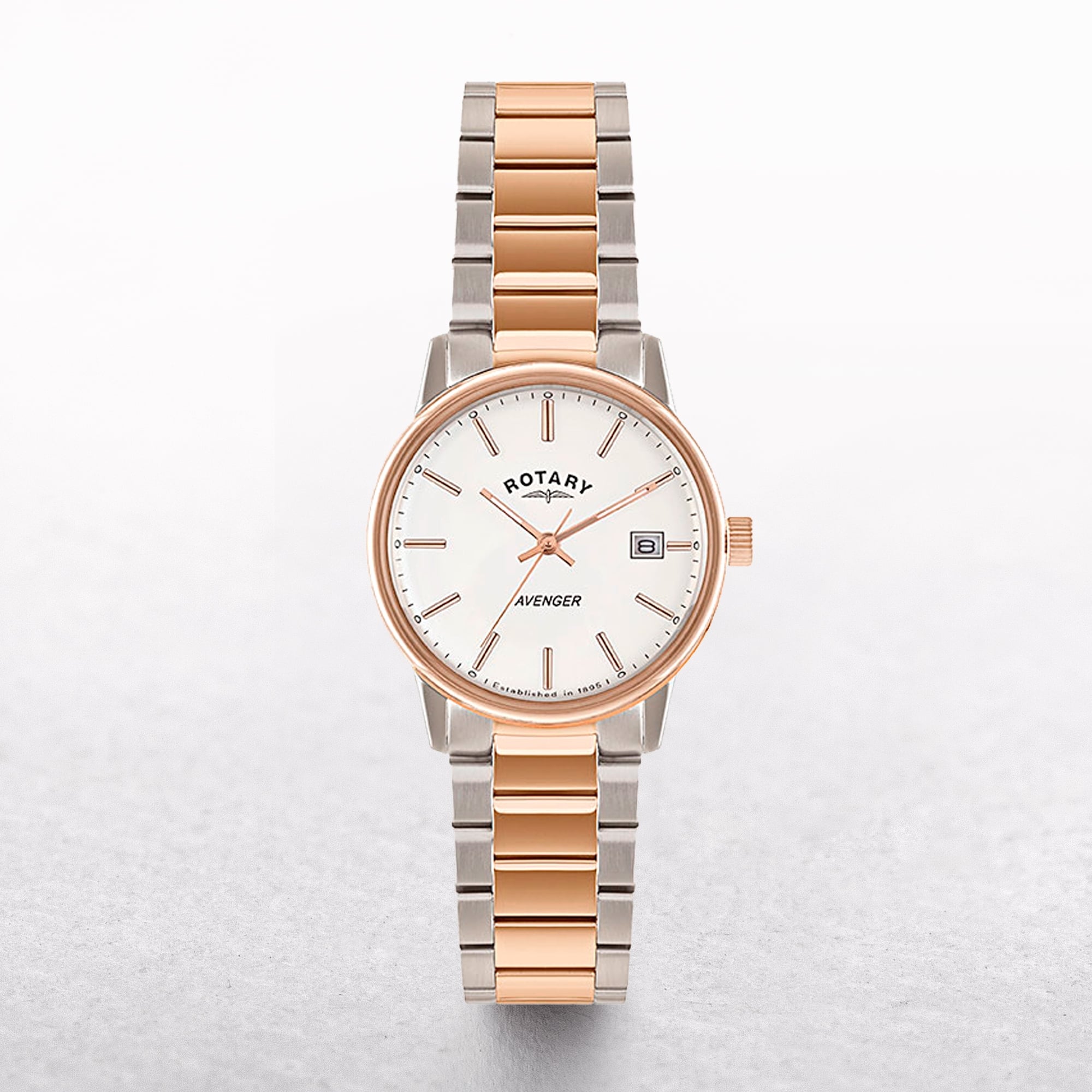 Gents Rotary Two Tone Avanger Round Cream Dial & Date