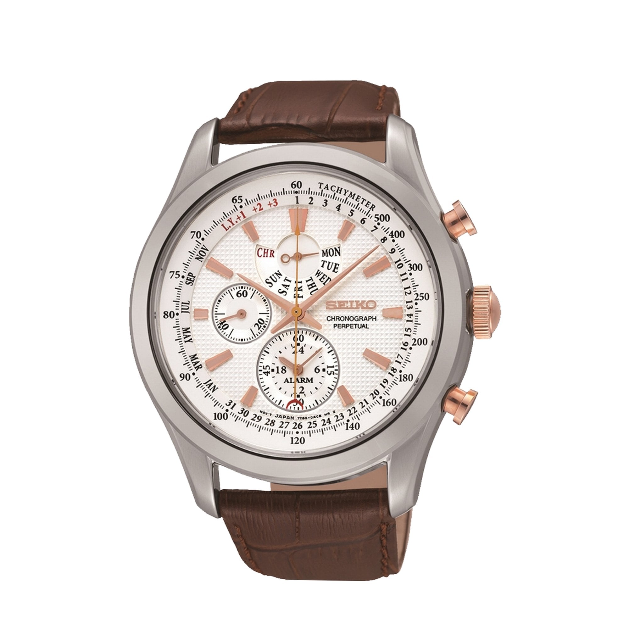Gents Seiko Perpetual Tachymeter Chronograph On A Strap