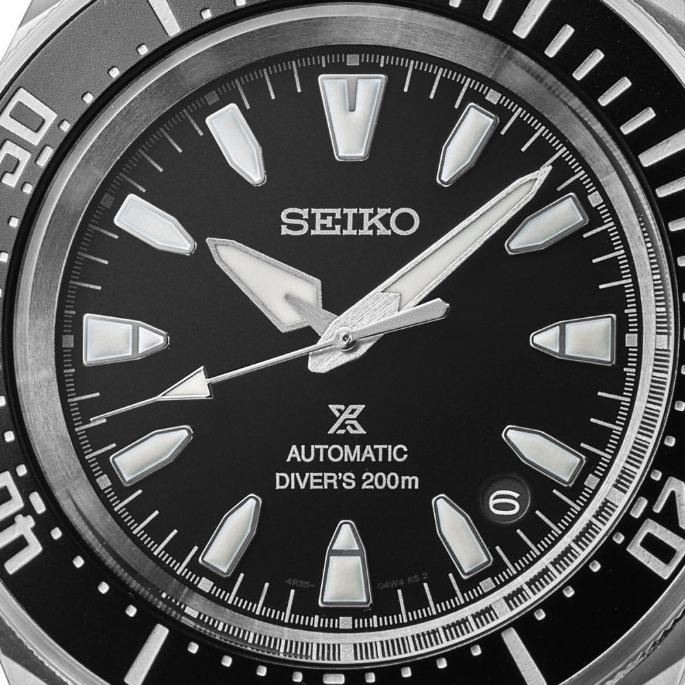 Gents Seiko Prospex 4R Hybrid Divers Black Dial and Bezel on Stainless Steel Bracelet