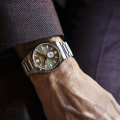 Gents Citizen Tsuyosa Automatic Small Seconds Khaki Dial Stainless Steel