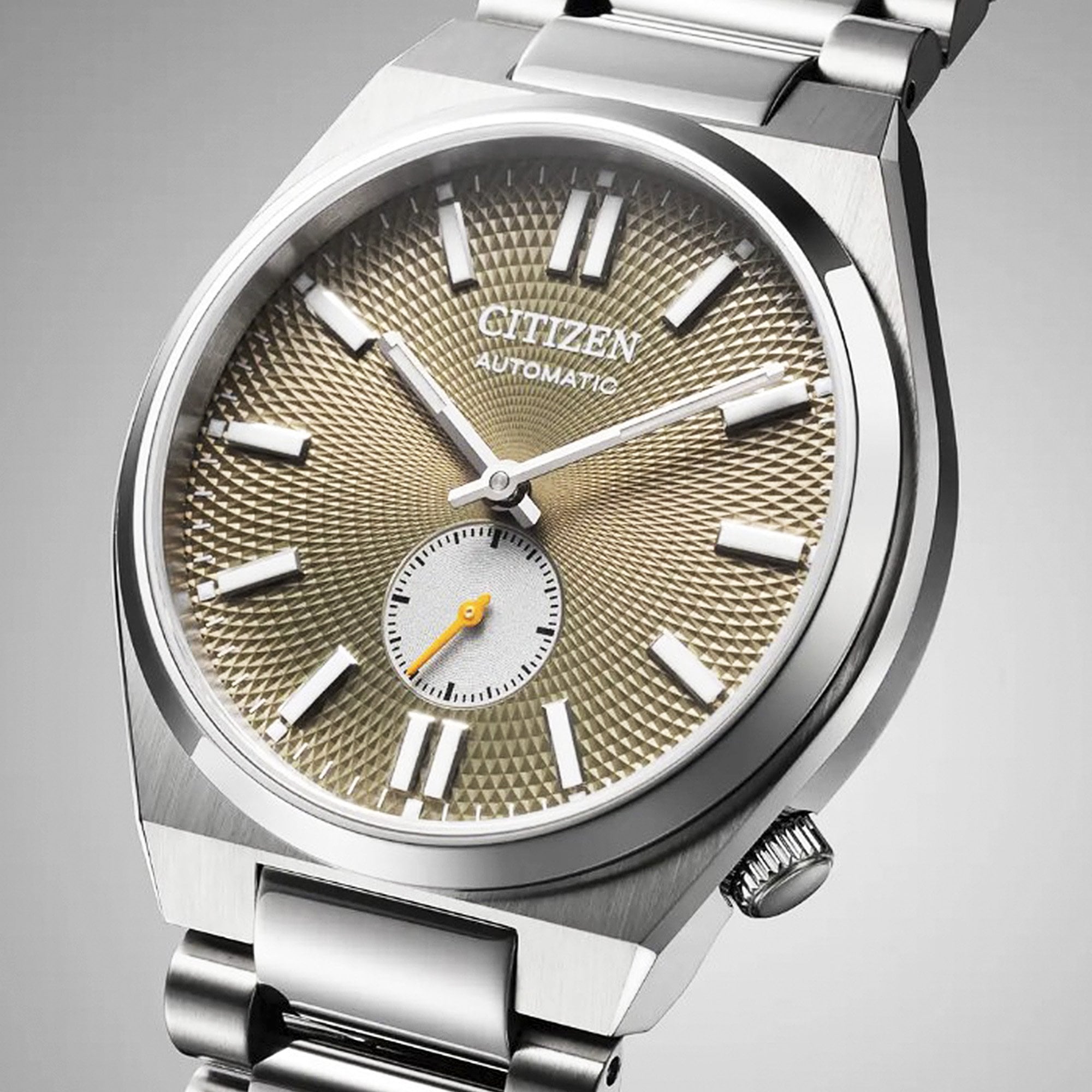 Gents Citizen Tsuyosa Automatic Small Seconds Khaki Dial Stainless Steel