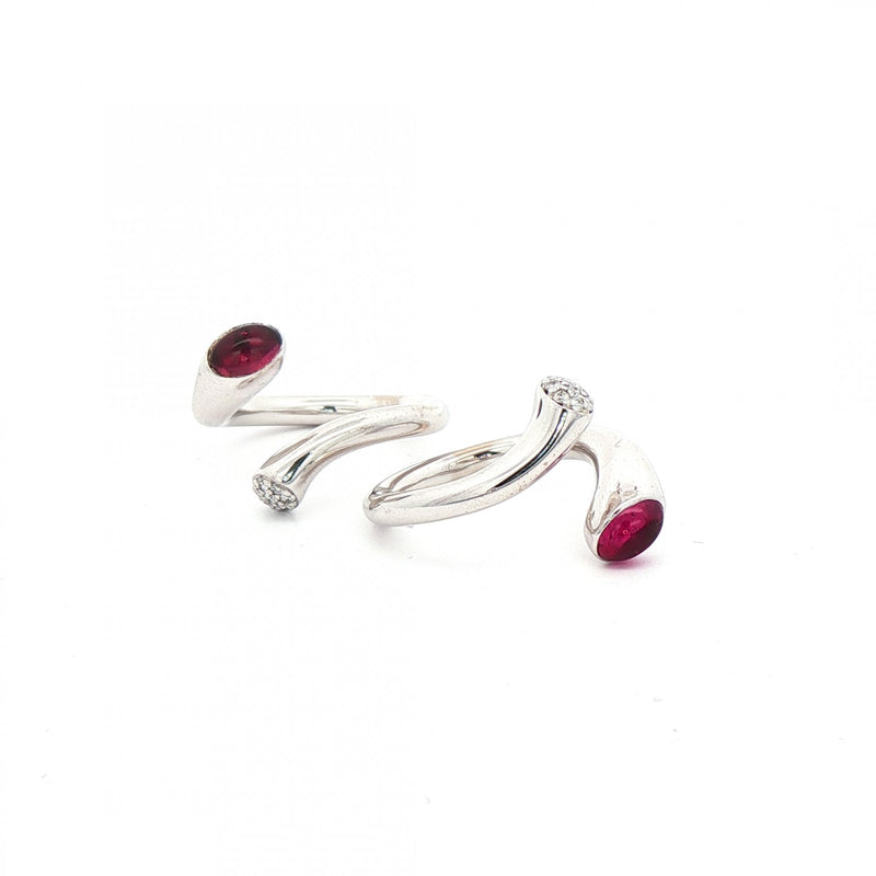 Georg Jensen Tourmaline & Diamond Stacking Ring in 18ct White Gold