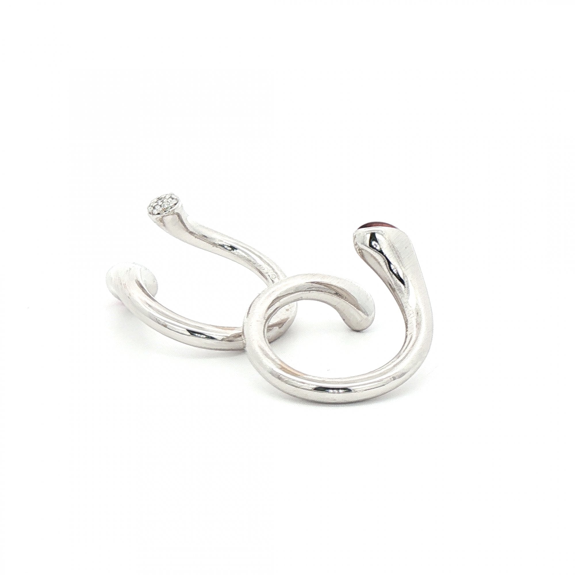 Georg Jensen Tourmaline & Diamond Stacking Ring in 18ct White Gold