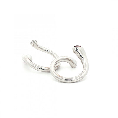 Georg Jensen Tourmaline & Diamond Stacking Ring in 18ct White Gold