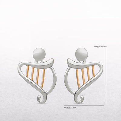 Harp Sterling Silver & Rose Gold House of Lor Earrings
