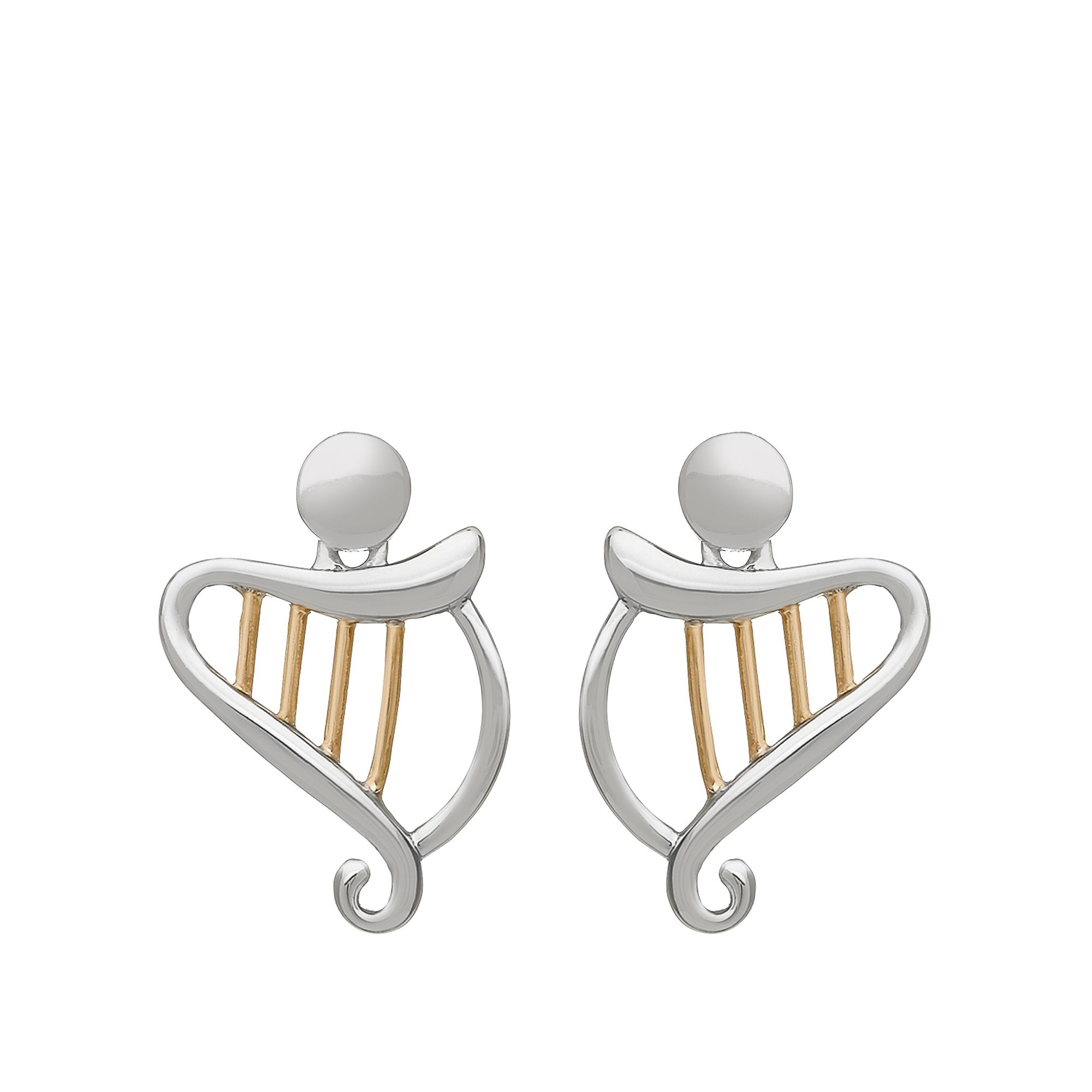 Harp Sterling Silver & Rose Gold House of Lor Earrings