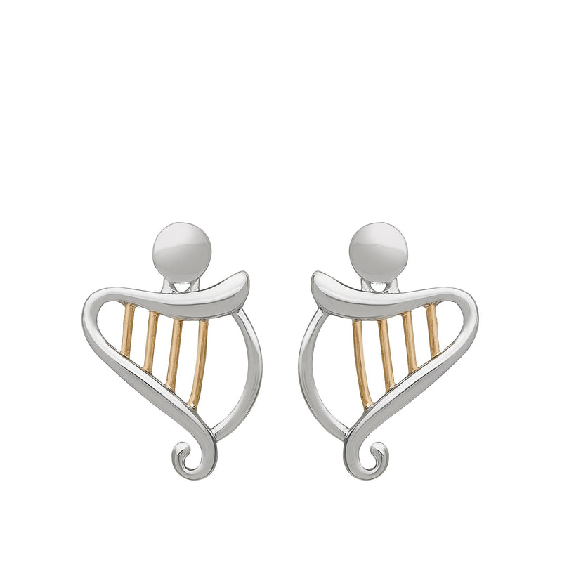 Harp Sterling Silver & Rose Gold House of Lor Earrings