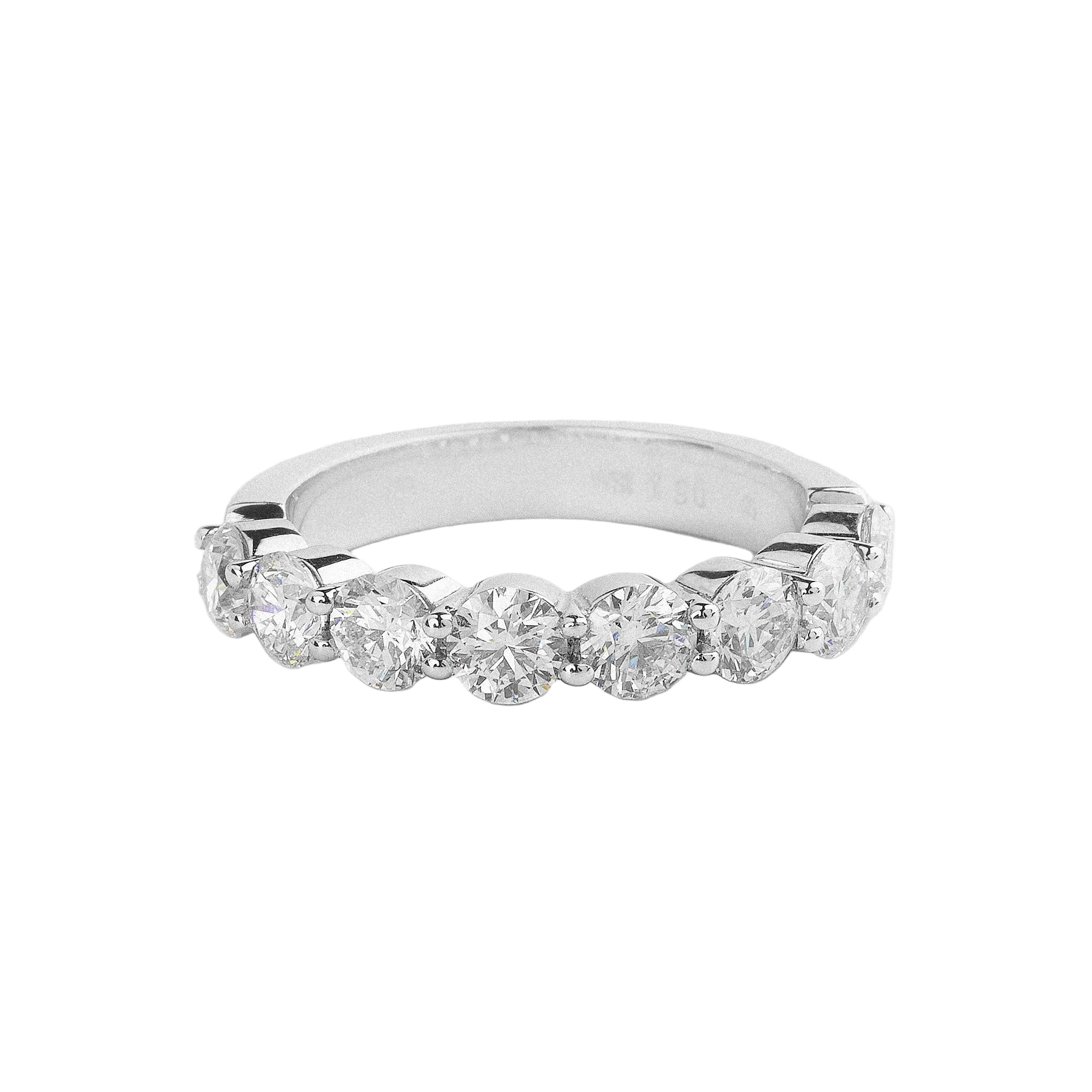 18ct White Gold Eight Stone Natural Diamond Ring