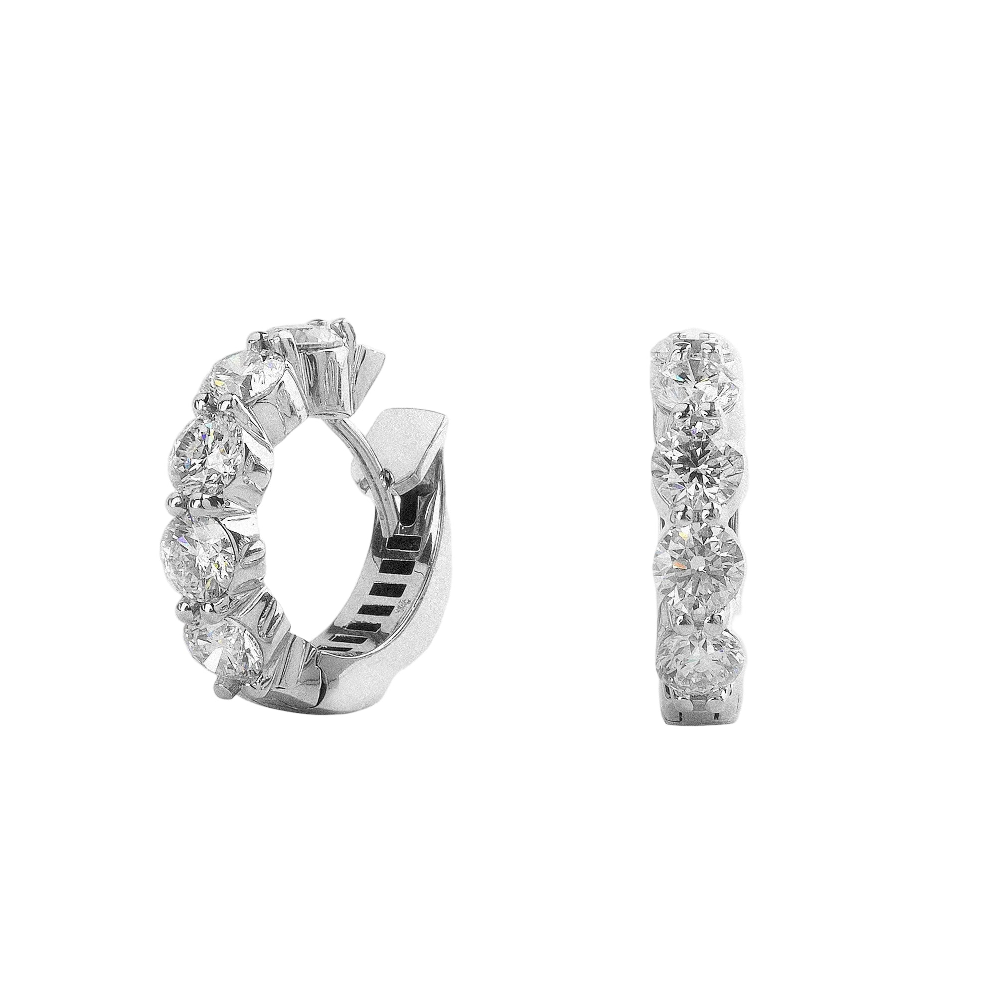 Heinz Mayer 18ct White Gold Natural Diamond Hoop Earrings