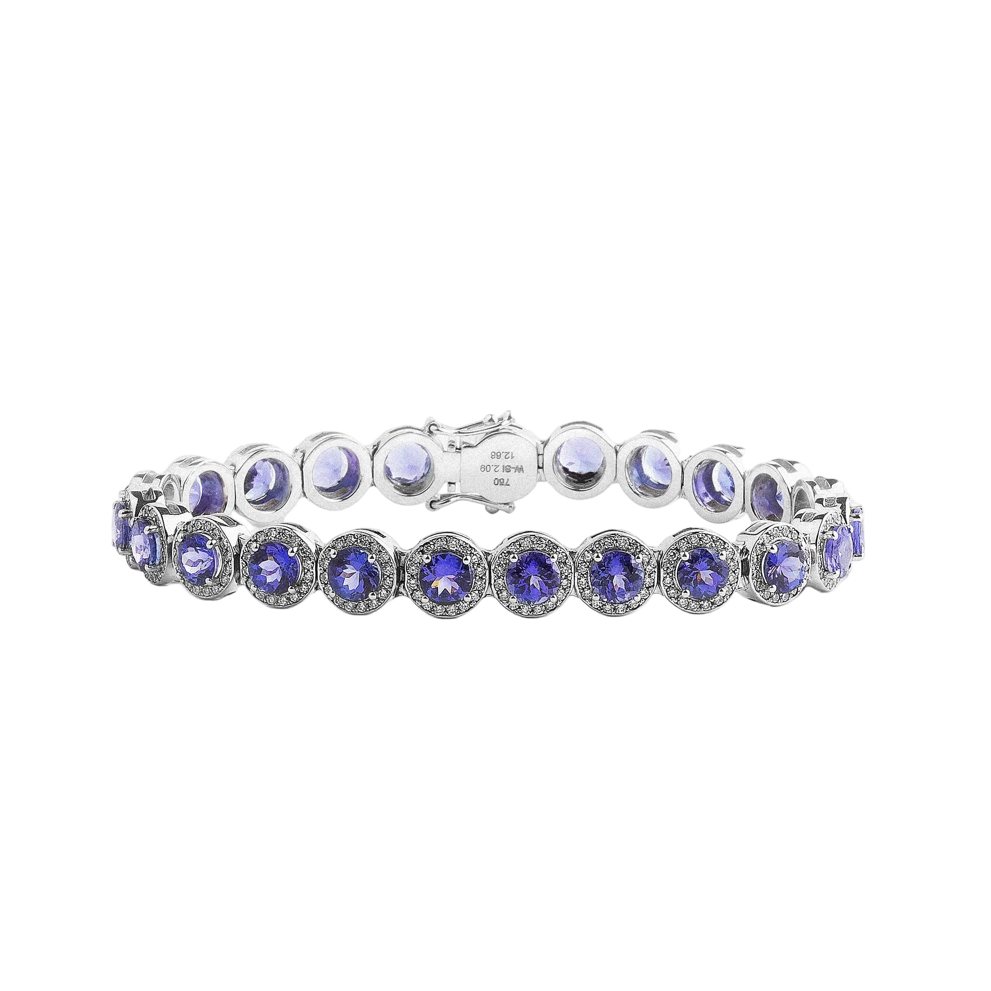 Heinz Mayer 18ct White Gold Tanzanite And Natural Diamond Bracelet