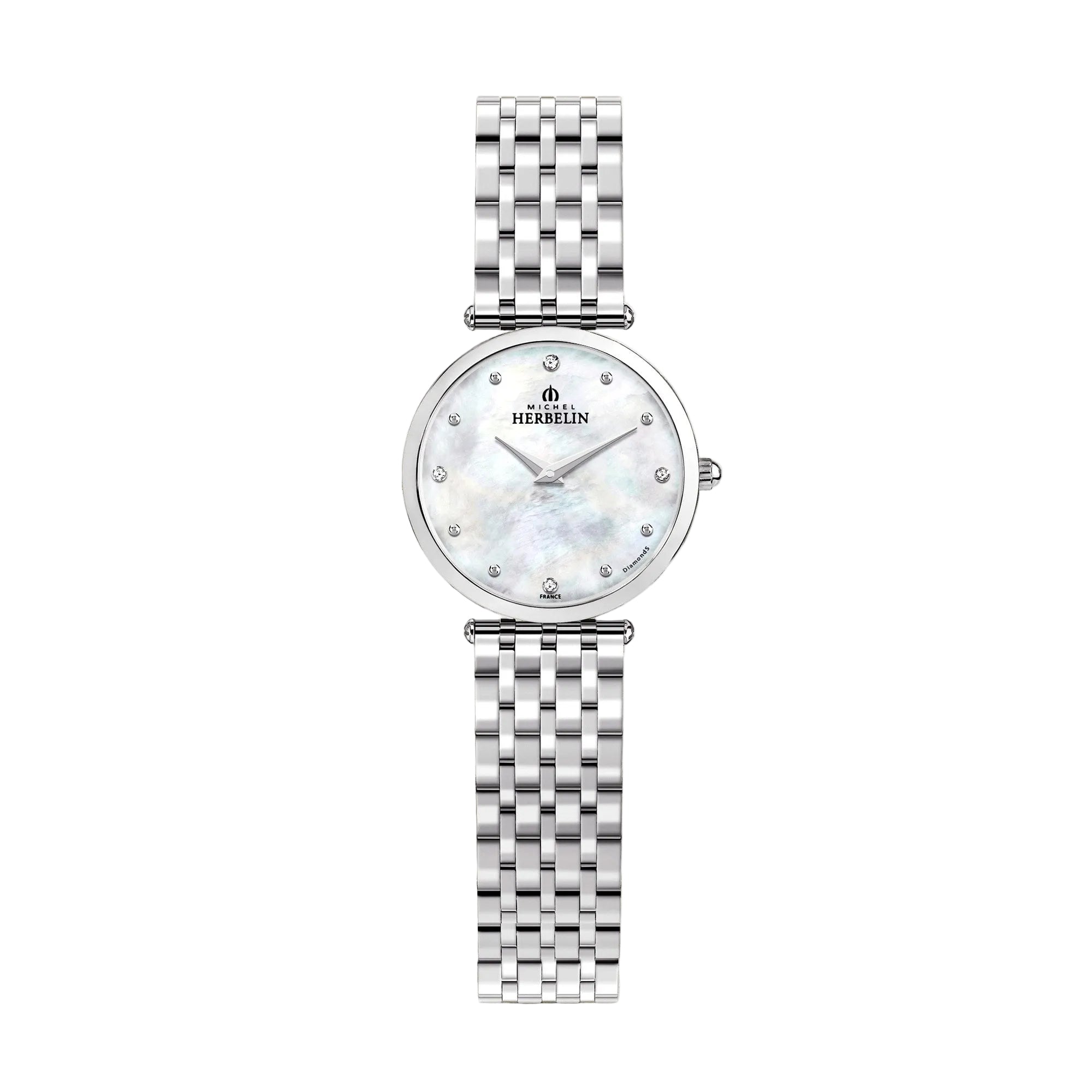 Herbelin Epsilon Diamond and Mother of Pearl Ladies Stainless Steel Watch