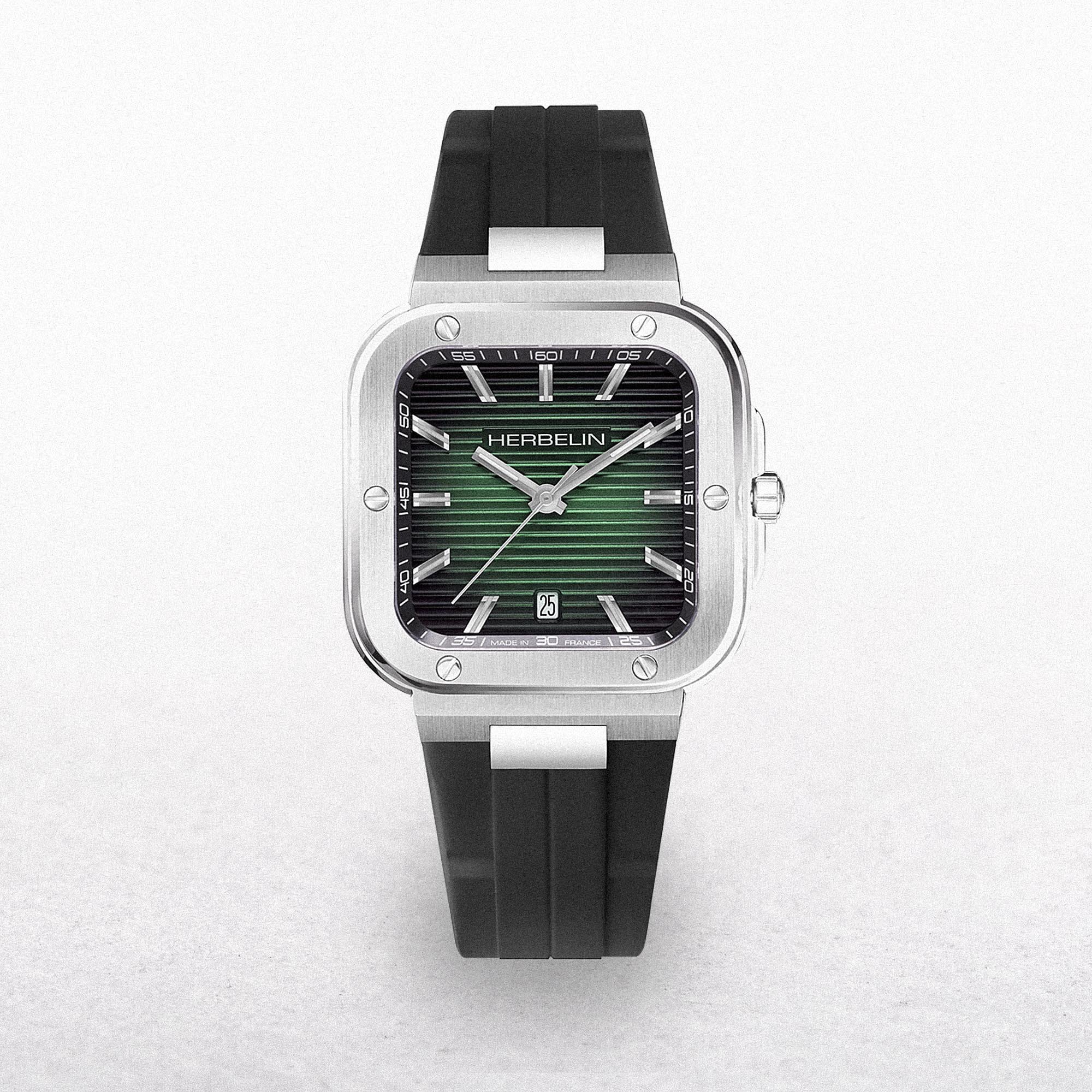 Herbelin Gents Cap Camarat Green Dial on Rubber Strap