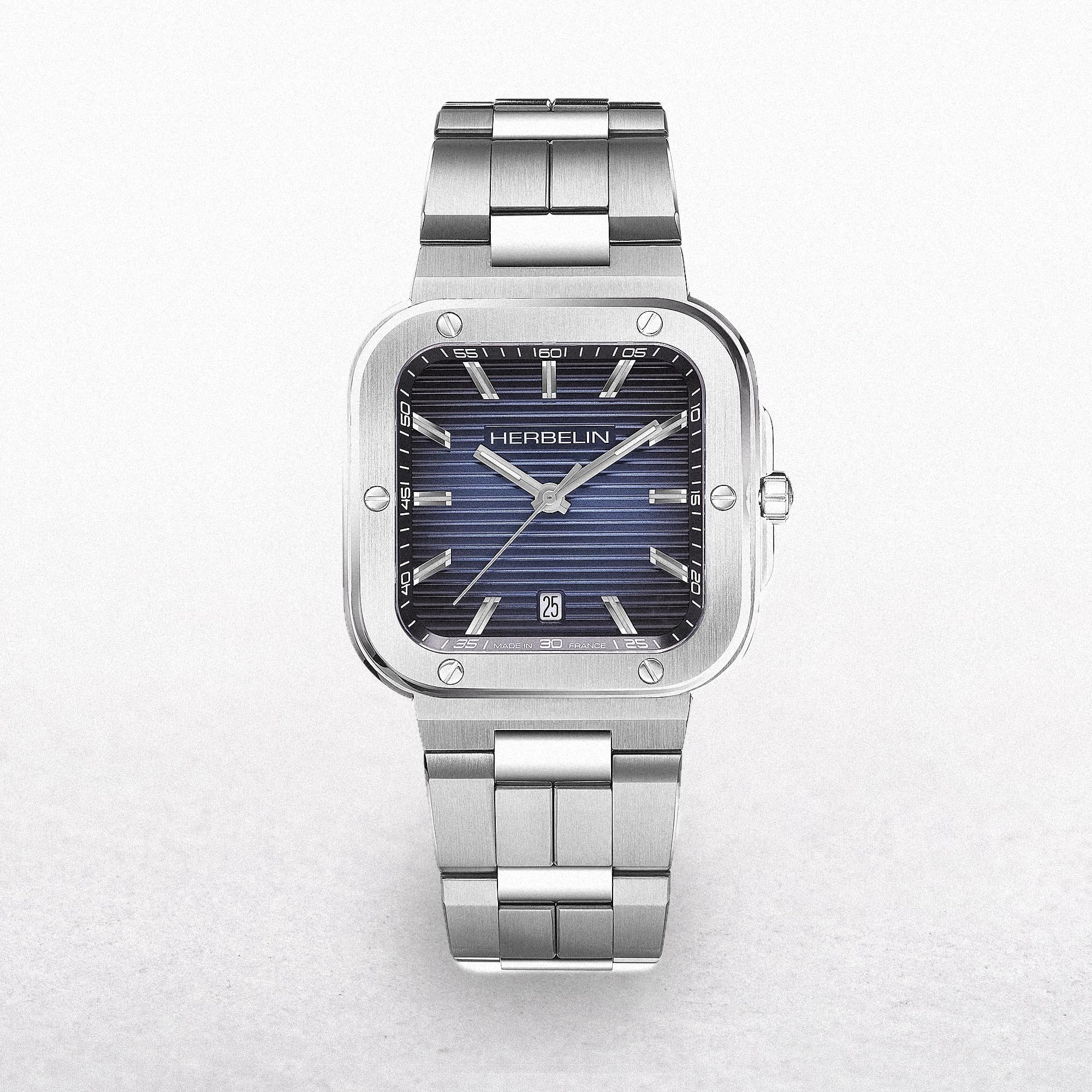 Herbelin Gents Cap Camarat Navy Dial on Stainless Steel Bracelet
