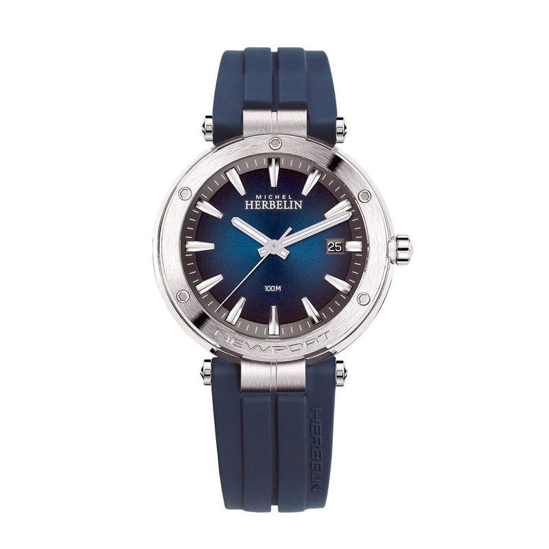 Herbelin Gents Newport Blue Dial on Blue Silicone Strap