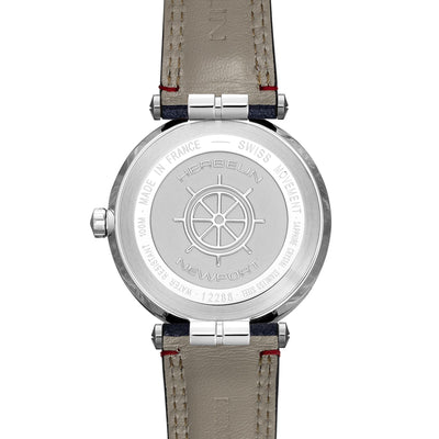Herbelin Gents Stainless Steel Newport Quartz Date Model Round Blue Dial and Textile Strap