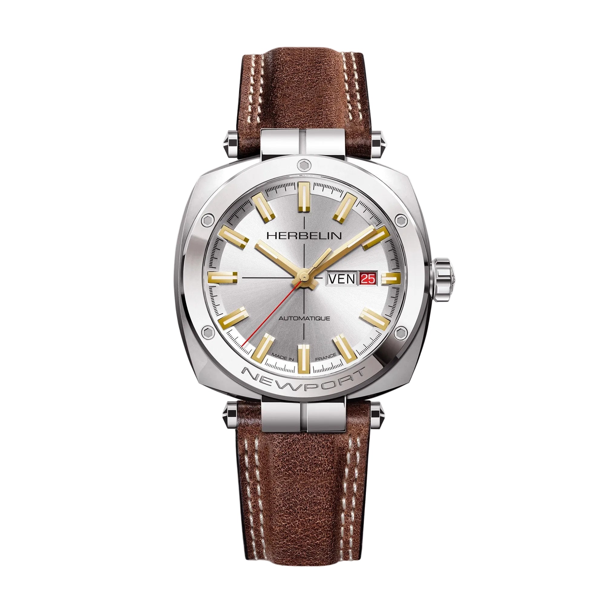 Herbelin Newport Heritage Automatic Gents Watch on Brown Leather Strap
