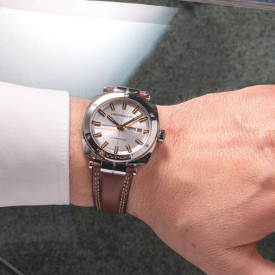 Herbelin Newport Heritage Automatic Gents Watch on Brown Leather Strap