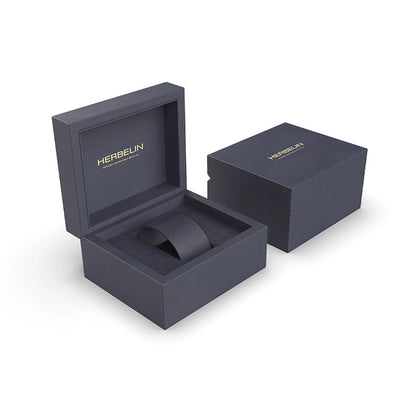 Herblin Ladies Luna Square Mini Quartz With Roman Numerals and White Dial Stainless Steel Bracelet