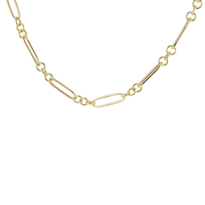 Hollow Figaro & Paper Link Style 20 Inch Chain 8 Grams in 9ct Gold