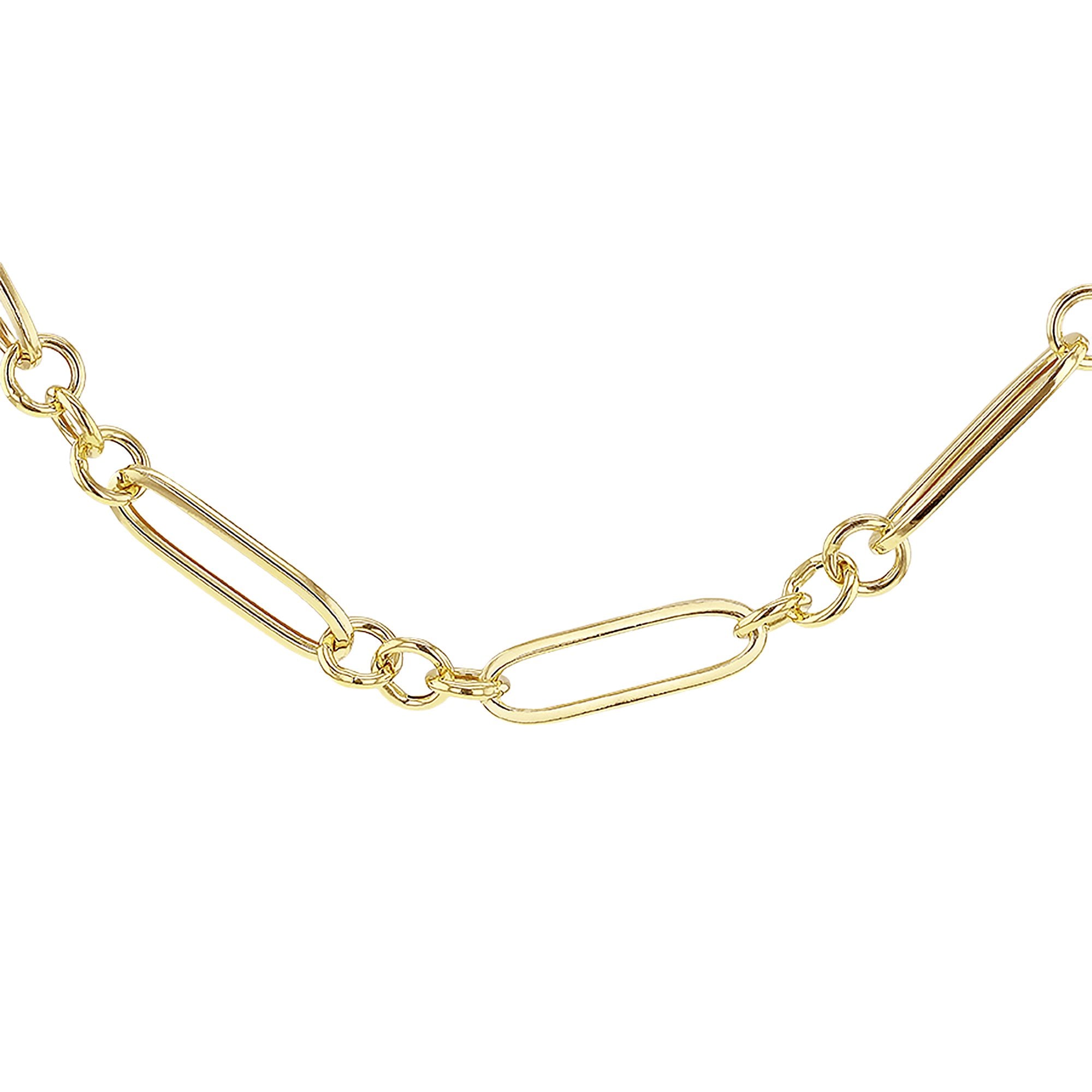 Hollow Figaro & Paper Link Style 20 Inch Chain 8 Grams in 9ct Gold